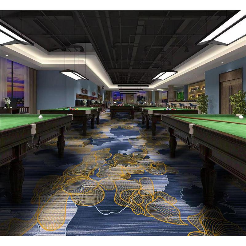 Luxury Fireproof Nylon Billiard Hall Carpet for Hotels - Large Area Print Mat