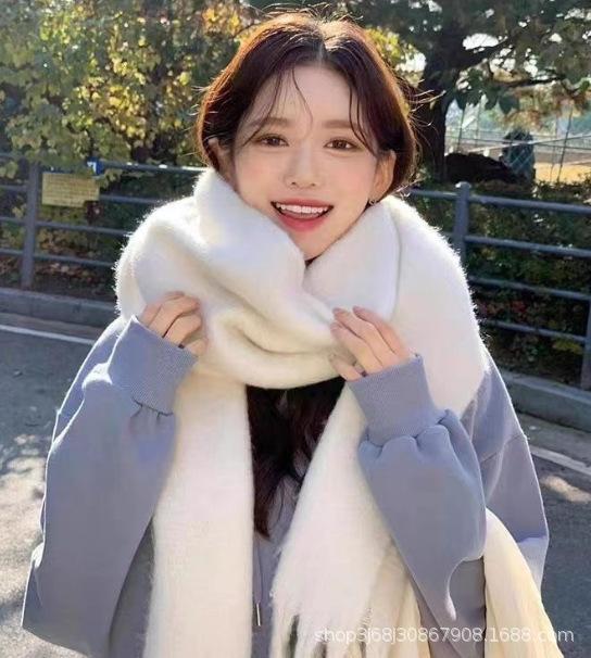 Scarf Korean atmosphere thickened scarf shawl women's warm scarf couple scarf winter versatile plaid scarf