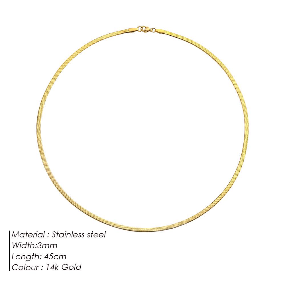 Ожерелье-цепочка eManco из высококачественной титановой стали в виде змеиной кости, ожерелье на ключицу шириной 5 мм, не выцветает, простой стиль.