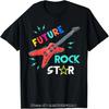 Подростковая футболка Future Rockstar - Гитара Музыка Мальчики Девочки Футболка Хлопок Унисекс Летние Топы Принт Оригинальный Дизайн Подарки Футболка