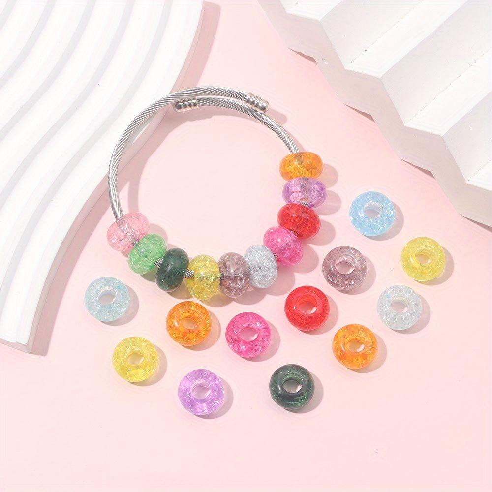 7/14/21 шт. Резина Трещины Европейские Бусины Крупное Отверстие Прозрачные Бусины Свободные Бусины Шарм для Браслета DIY Серьги Браслет Изготовление Ювелирных Изделий