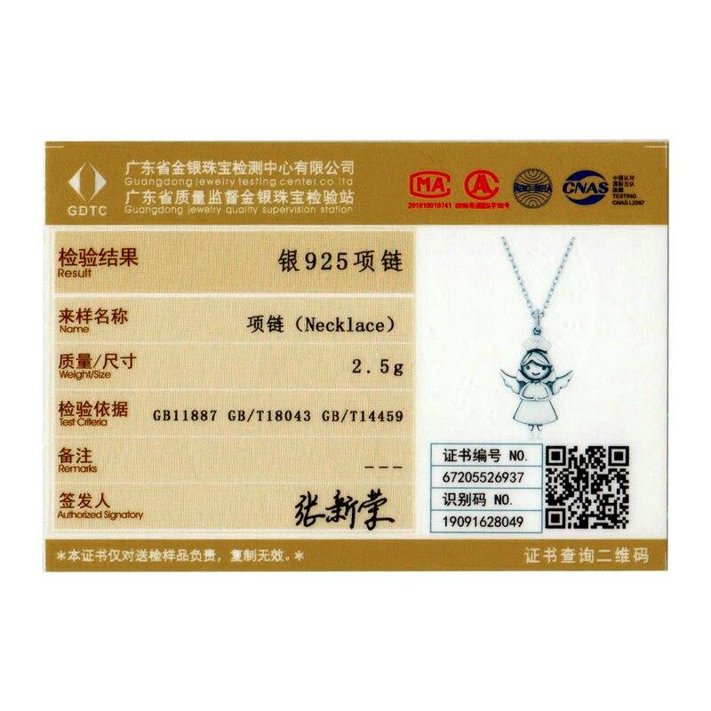 Bamoer, подлинное серебро 925 пробы, ожерелье-цепочка с ангелом-хранителем, ювелирные изделия с белой эмалью, лучший подарок для семьи