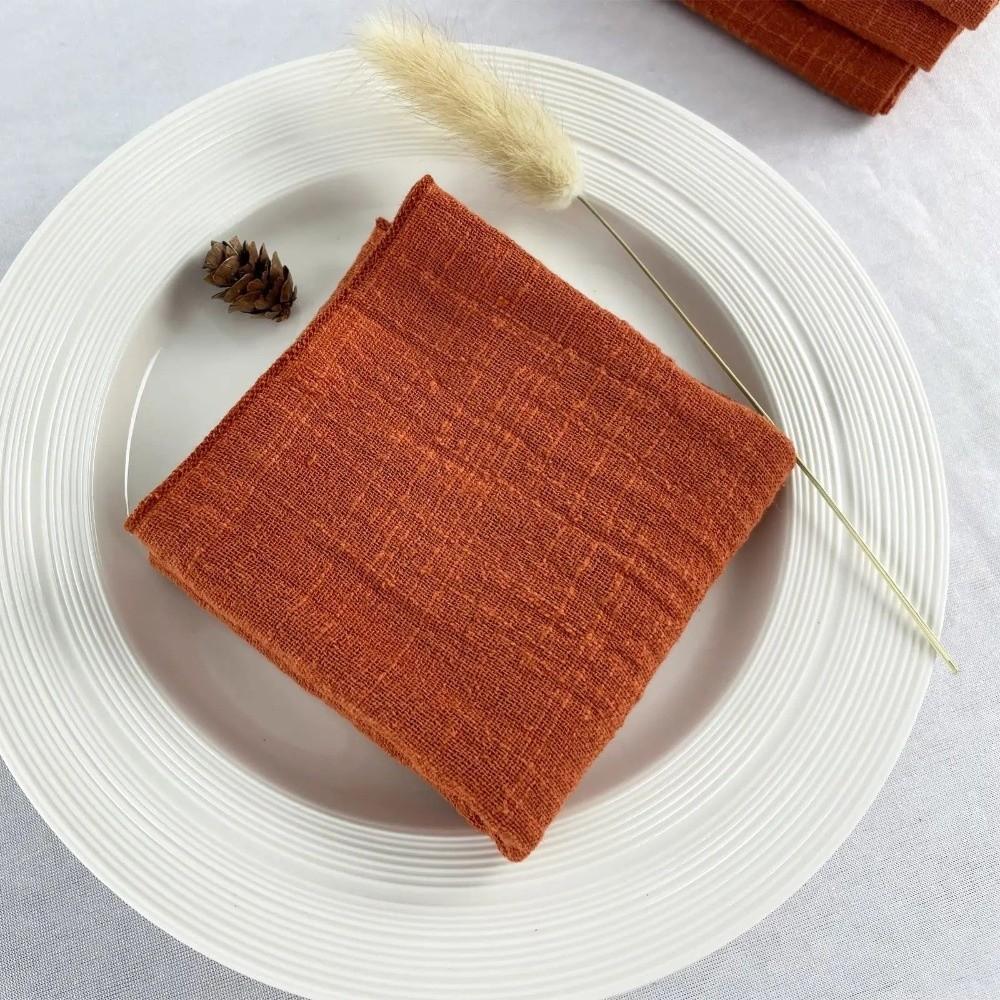 2PCS Soft Cotton Cloth Napkins 42*42 cm Gauze Napkins Tea Towel Bamboo Knot Napkins Restaurant