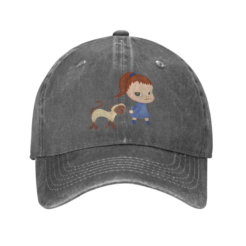 Vintage Design Nara Unisex Women Baseball Caps Yoshitomos Distressed Washed Caps Hat Retro Outdoor Running Golf Gift Snapback Hat