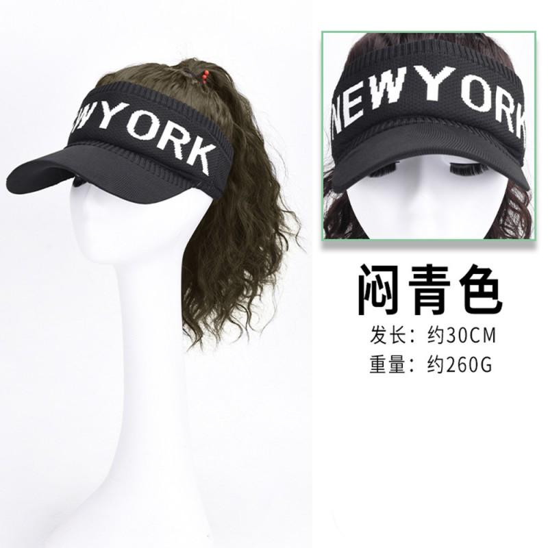 Womens Sport Sun Visor Hat With Long Curly Wig All-in-one Fashion Hairpiece Outdoor Protection