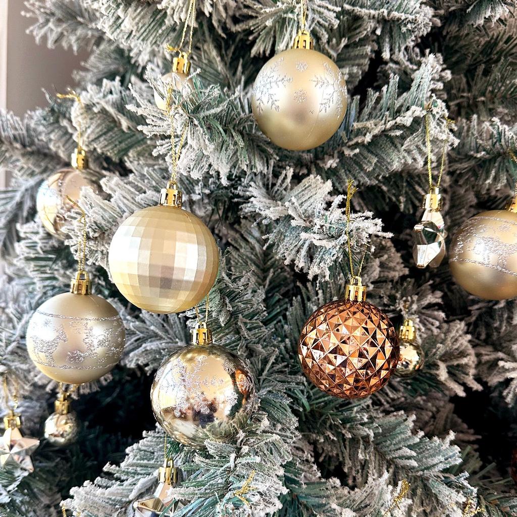 Новогодние украшения: Раскрашенная неровная бумажная коробка набор цветных шаров