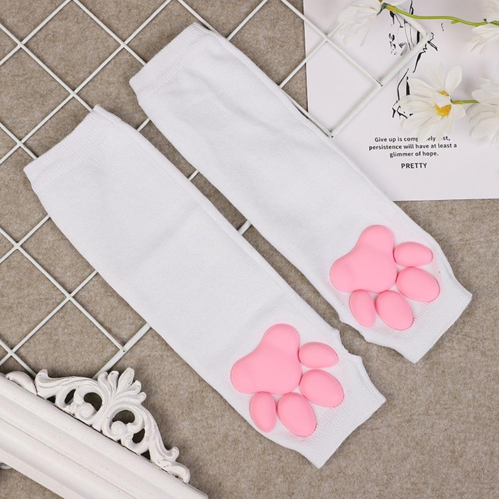3D Silicone Cat Pad Paw Sleeves Anti-UV Fingerless Gloves Sunscreen Sleeves for Girls and Ladies