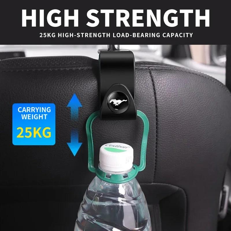 Car Sticker 2025 Hot New 4PCS Car Seat Headrest Hooks Universal Storage Hanger For Ford Mustang Universal Big Size Mustang Shelb