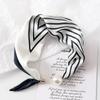 New Pearl Buckle Silk Scarf Printed Soft Neck Scarf Lightweight Thin Neckerchief Women