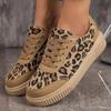 Модные кроссовки с леопардовым принтом для женщин, кроссовки на платформе из искусственной кожи, низкие кеды для скейтбординга, женская вулканизированная обувь, толстая подошва