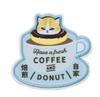 Mofusand Mofusand COFFEE AND DONUTS Home-Roasted Blue Patch Sticker Japan NEW