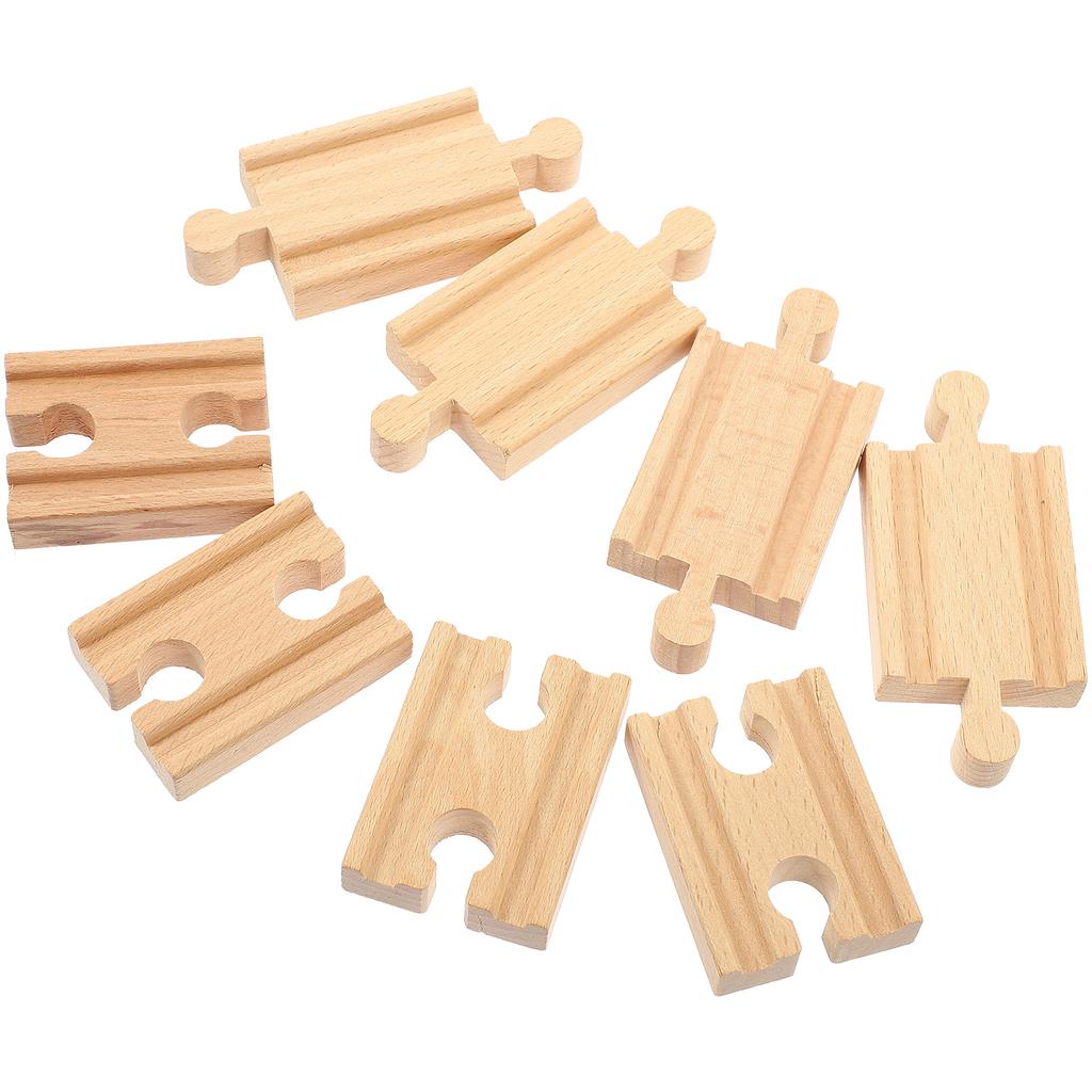 8 Pcs Train Track Accessories Wooden for Trains Toys Model Playset Tracks Railway Playthings DIY 3 Year Old