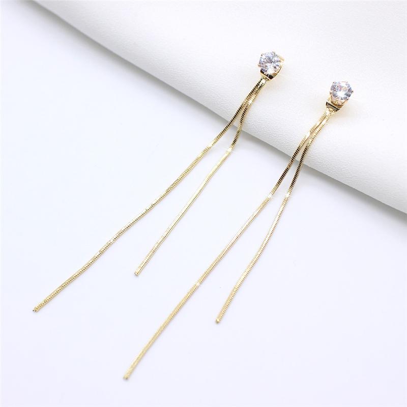 New Gold Color Long Pearl Tassel Dangle Earrings For Women Wedding Drop Earring Fashion Jewelry Gifts
