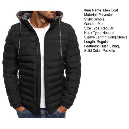 Мужское хлопковое пальто с капюшоном и завязками на шнурке, длинный рукав, теплая зимняя куртка с застежкой-молнией, плюшевая подкладка, плотная верхняя одежда