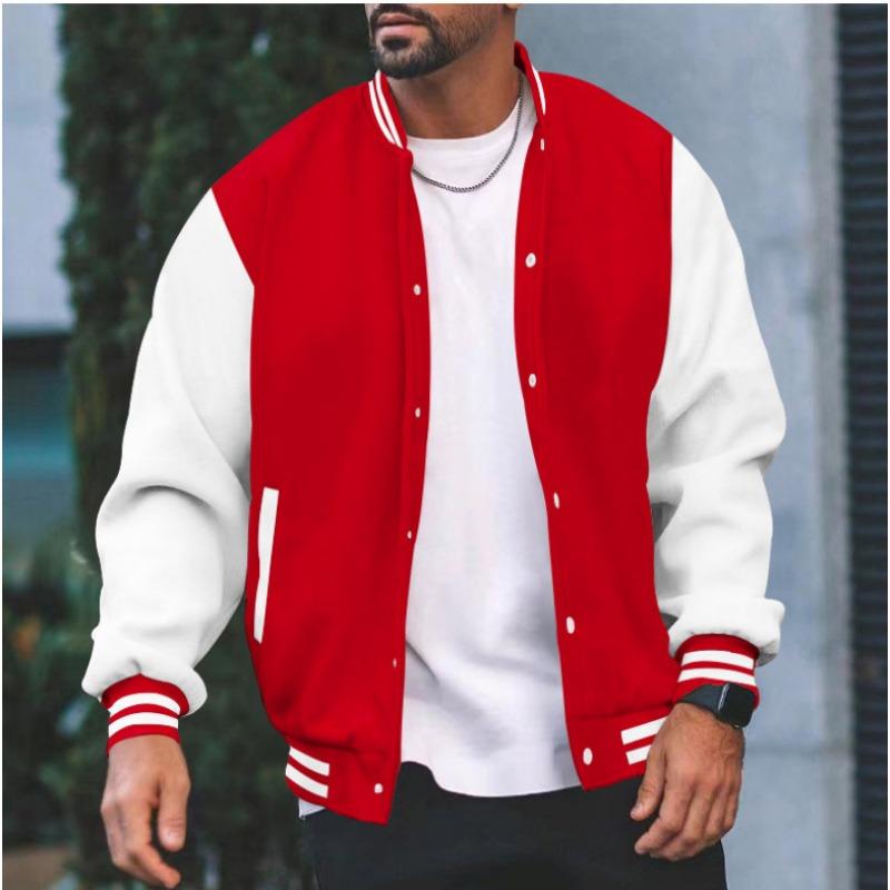 Men S Hooded Baseball Jacket Slim Fit Cardigan Sport Casual Wear