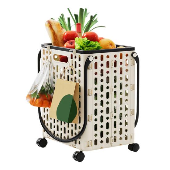 Yousheng Складная тележка для покупок Складная хозяйственная тележка с поворотными колесами на 360 градусов Легкая складная тележка на колесиках с крючками для продуктов