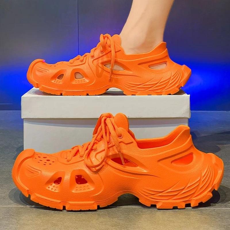 Модные тапочки Мужская обувь Обувь с открытыми отверстиями Комнатные резиновые Распродажа Оптом Стили 2025 Ева Роскошные Летние Нескользящие H Мужские Сандалии