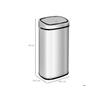 HOMCOM Poubelle automatique Poubelle avec capteur, cuisine, inox, argent, 68L
