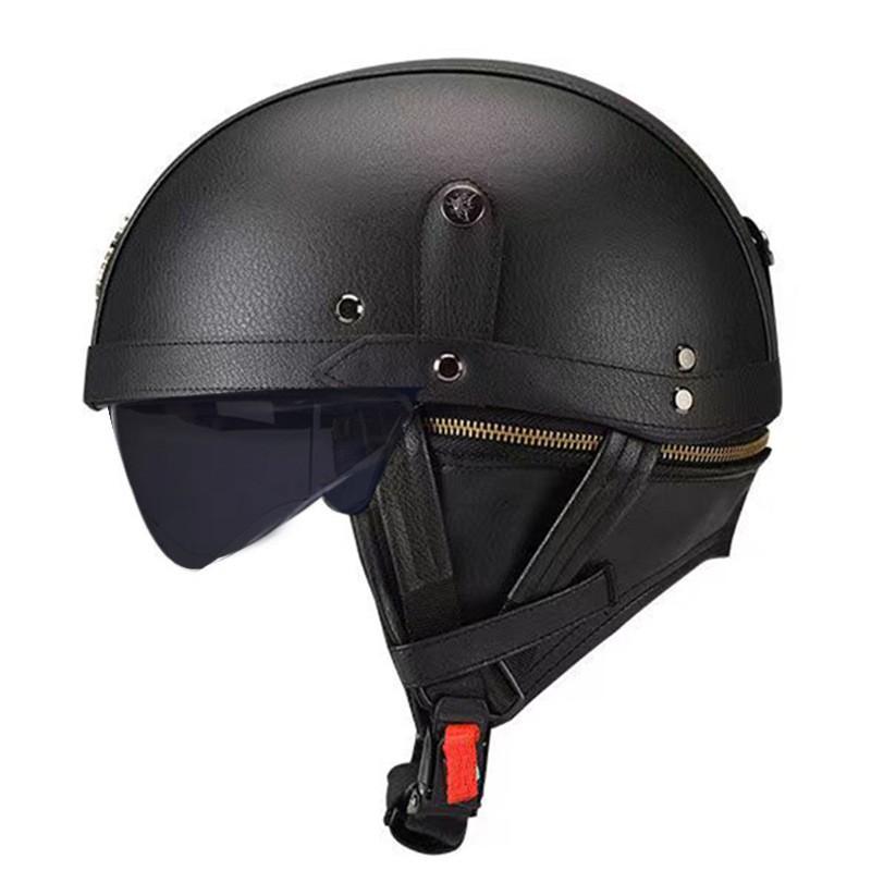 Vintage-Style Open Face Motorcycle Helmet Adults Unisex ABS Half With 3C Certification