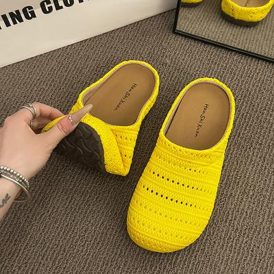 Niche Retro Плоские полутапочки на одну ногу Повседневная обувь Одиночные туфли Летняя французская женская обувь