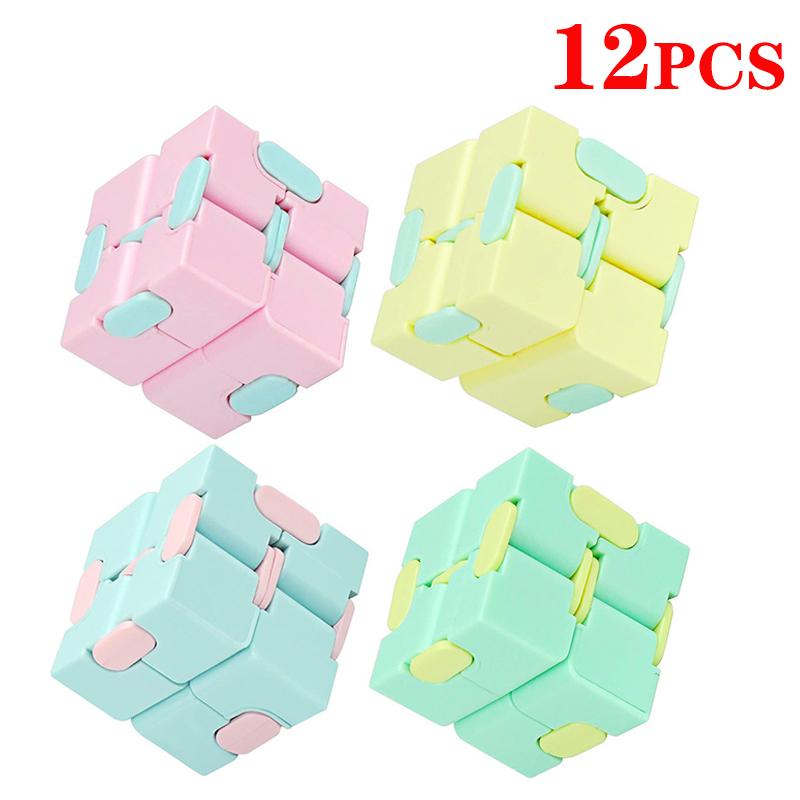 4/12pcs Magic Puzzle Cube Anti Stress Relief Toys for Adults kids Cube Blocks Sensory Toys for Autism ADHD OCD Anxiety Hand Toys