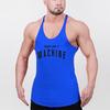 Muscleguys Mens Bodybuilding Round Neck Racerback Letter Printed Spaghetti Straps Tank Tops