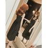 Red Inner Strap Skirt Women's Summer Long Polka Dot One-line Shoulder Dress Slimming Suspenders Base Skirt