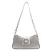 Stylish Korean Summer Casual Solid Color Shoulder Tote Bag With Shiny Rhinestones For Women