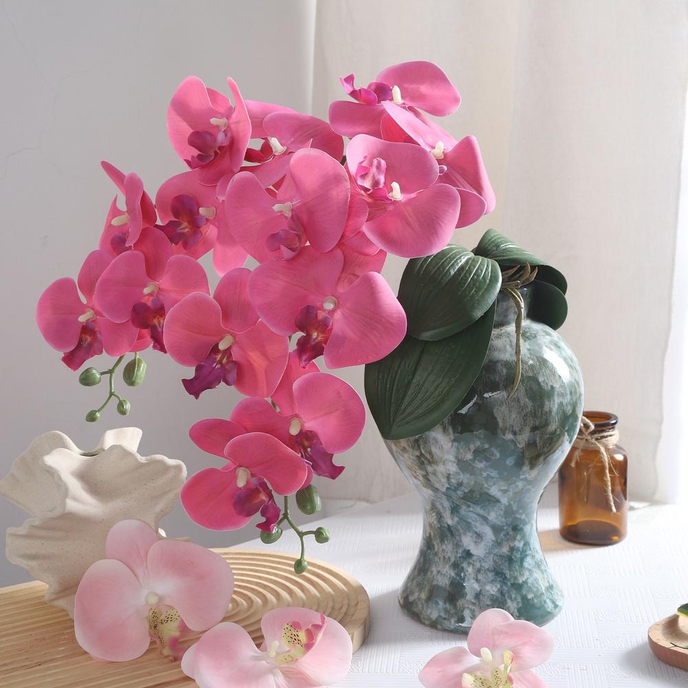 Набор из 5 искусственных стеблей орхидеи фаленопсис, реалистичные шелковые цветы для элегантного украшения центра стола дома