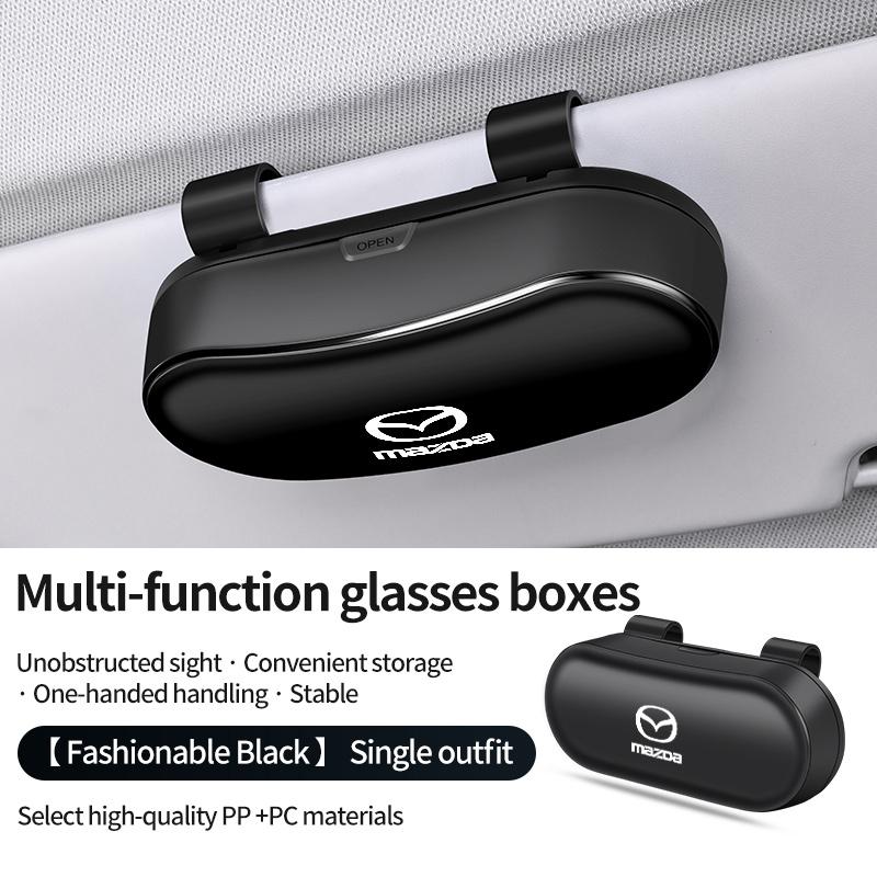 Car Sun Visor Glasses Box Portable Sunglasses Eyeglass Case For Mazda 2 3 6 5 Atenza CX3 CX5 MX5 CX7 Axela CX30 CX90 CX60 CX50 FF22