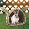 Hand-Woven Bunny Grass Nest Breathable Bunny Grass Tunnel  For Rabbits Hamsters Guinea Pigs