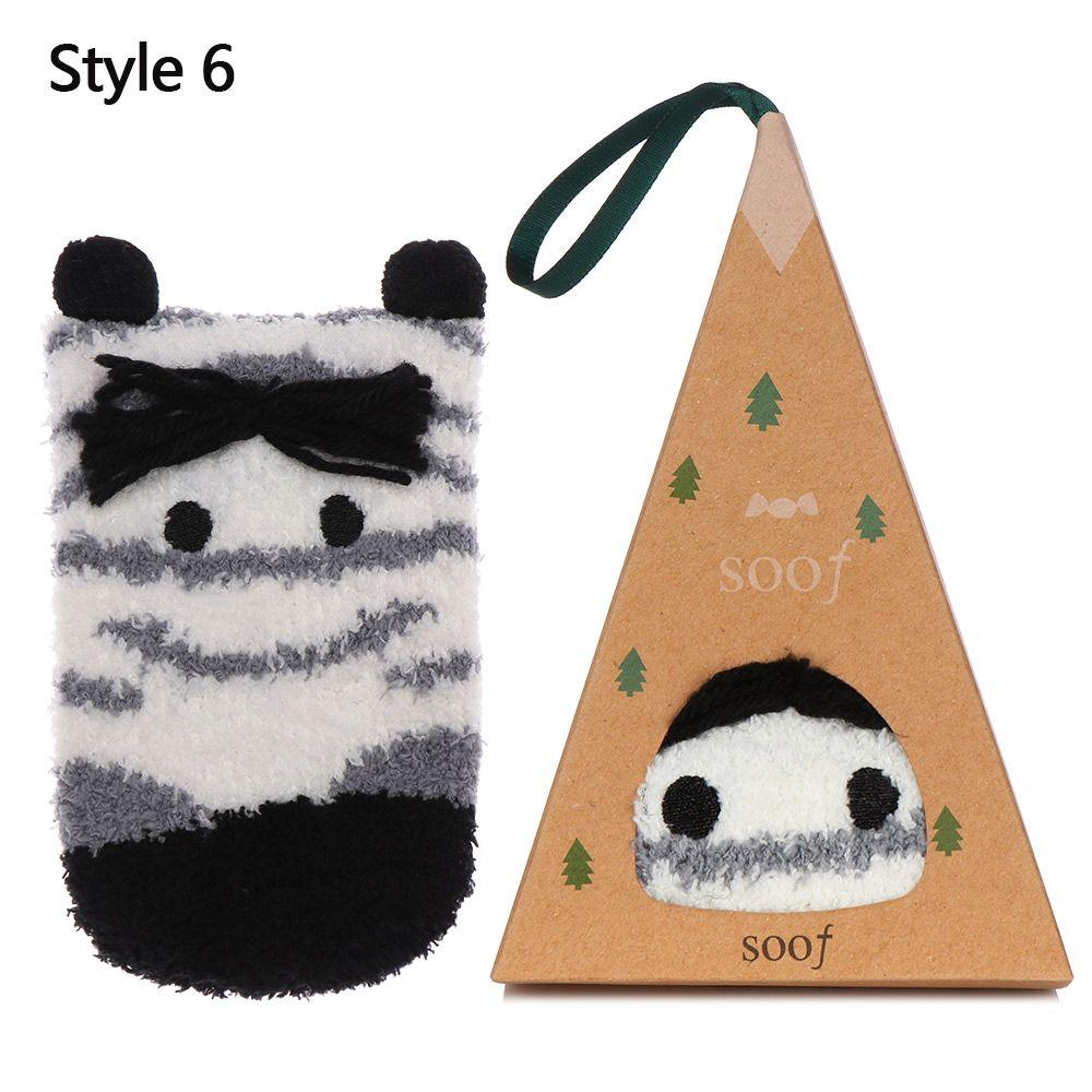 Теплые носки с рисунком животных 3D пушистые коралловые носки для носков рождественские подарочные носки с коробкой