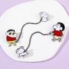 Милый металлический значок Crayon Shin-chan с цепочкой, дизайн мультяшного персонажа, материал сплав Xz3014xz3015 Цвета