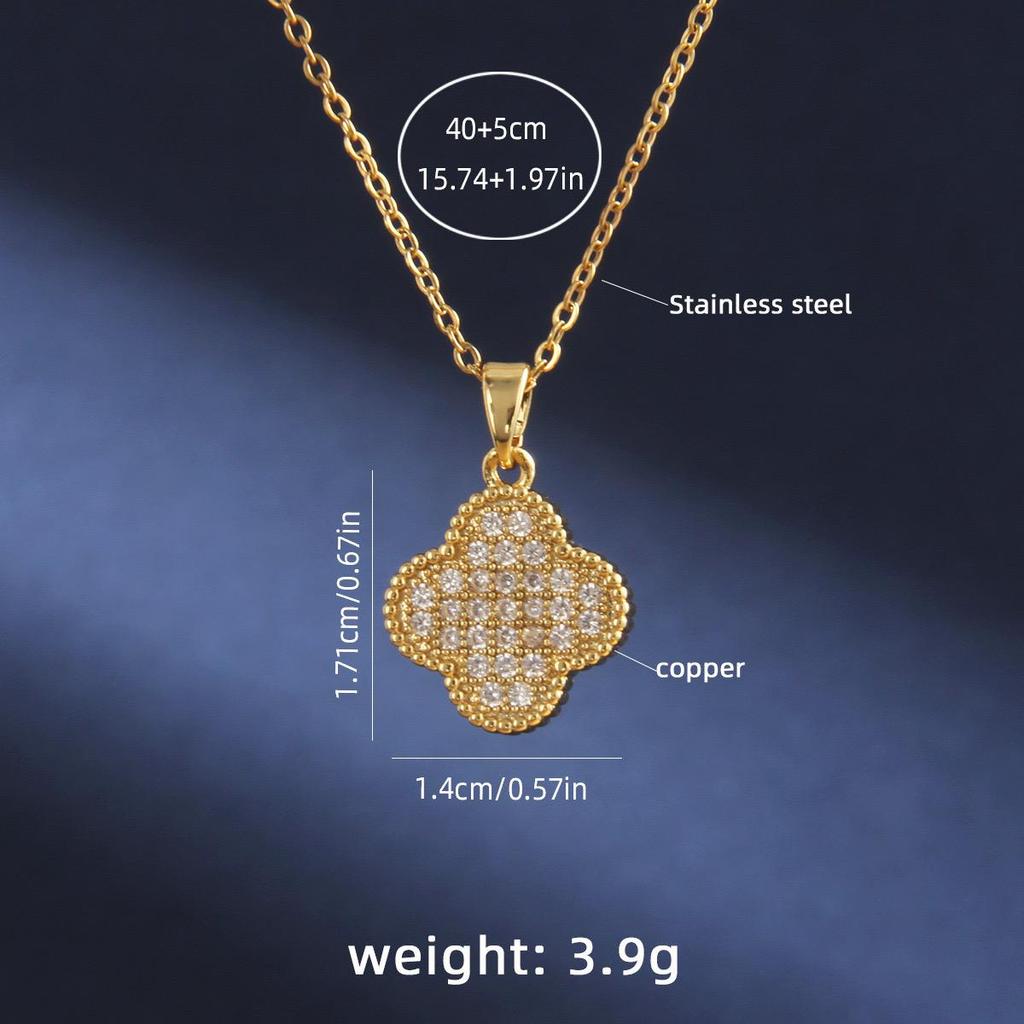 Новое двухстороннее ожерелье с четырьмя листьями травы, женские украшения из титановой стали