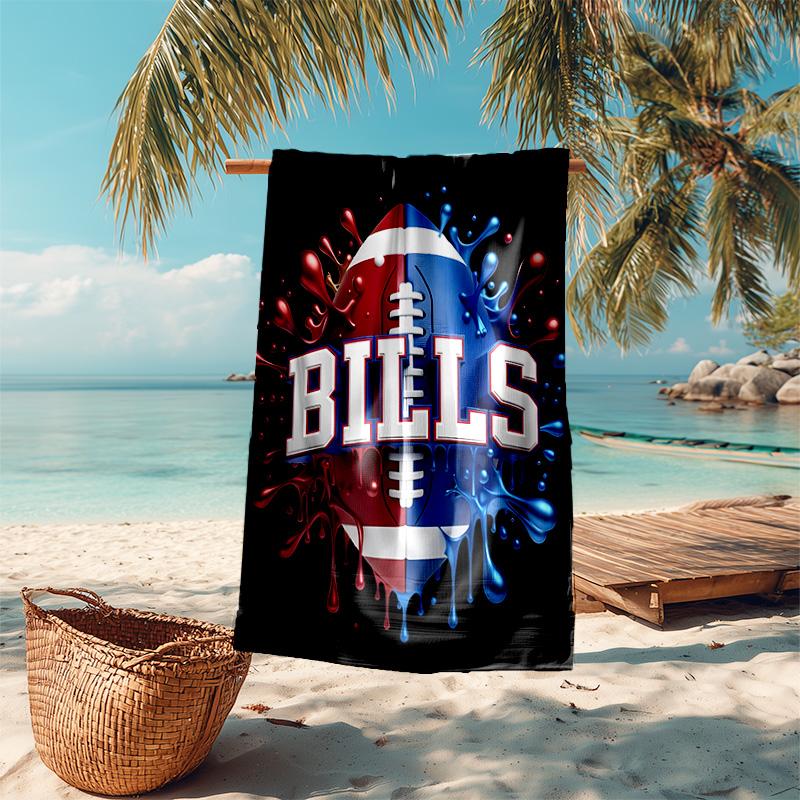 proof beach towel with Buffalo Bill LOGO pattern - soft,absorbent,quick-drying,machine washable - perfect for swimming,camping,bathing