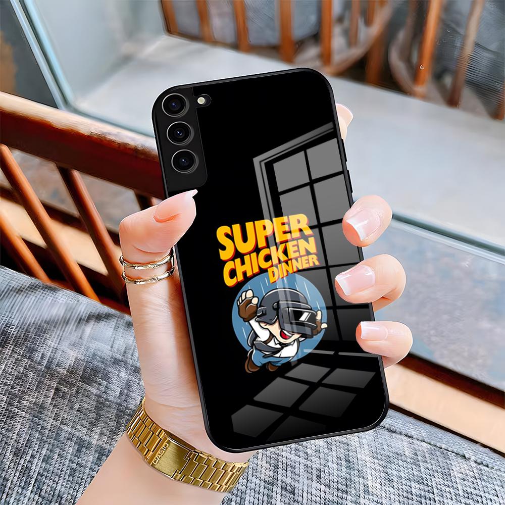 Чехол для телефона PUBG Winner Chicken Dinner для Samsung A25 A13 A33 5G A54 A36 A35 A56 A52 A14 Ударопрочная стеклянная крышка