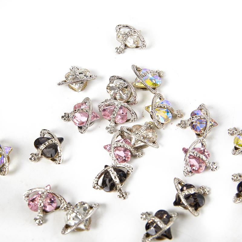 5 шт., кривое наклонное сердце, спутниковое ювелирное изделие из сплава, украшения для дизайна ногтей, аксессуары для ногтей, подвески, принадлежности