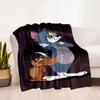 Tom and Jerry Cartoon Poster PrintBlanket Flannel Throw Blanket for Sofa, Bed, Travel, Camping, Office
