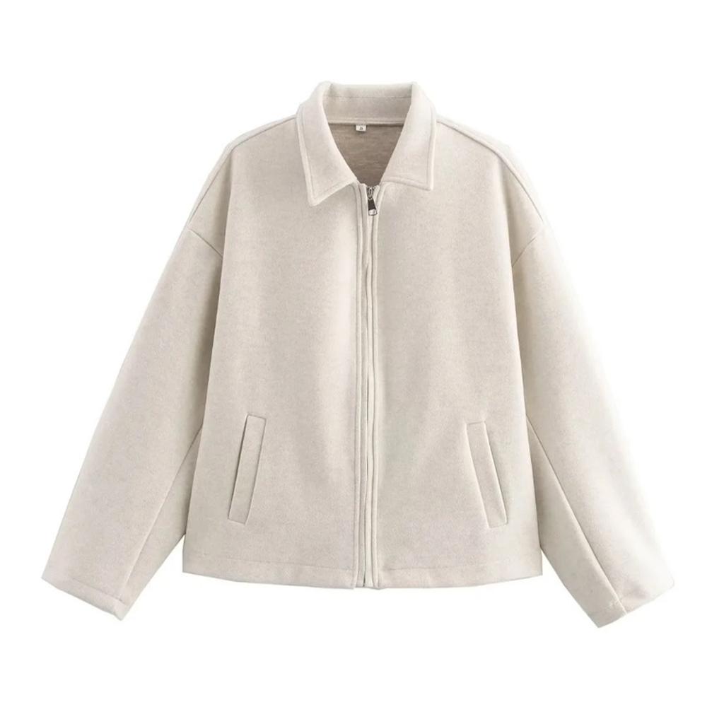 Женская модная свободная замшевая куртка на молнии со стойкой