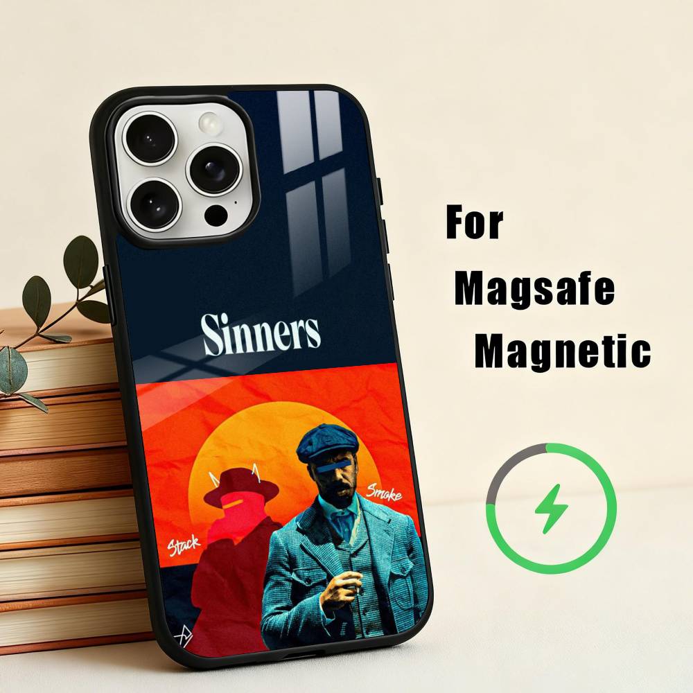 S-Sinners M-Movie-E W-Обои Чехол для Телефона Для iPhone 17,16,15,14,13,12,Plus,Pro,Max для Magsafe Магнитная Беспроводная Зарядка