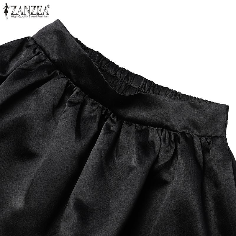 ZANZEA Женские винтажные однотонные многослойные юбки