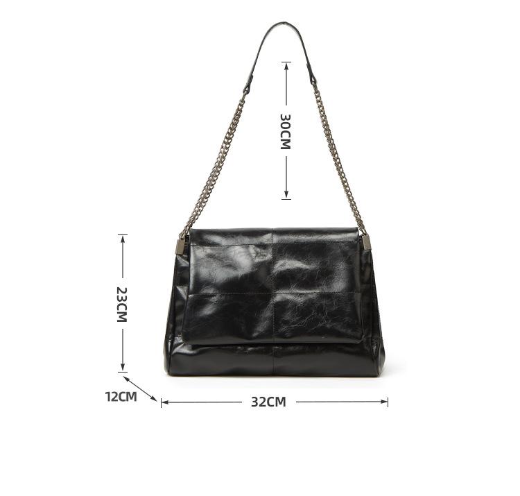 Fashion Women Chain Shoulder Bag Solid Color Simple Large Capacity Tote Bag New Trendy All-Match Ladies Handbag