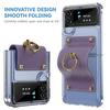 For Samsung Z Flip 3 4 5g Cover With Ring Buckle Pu Leather Wristband Shockproof Clear Phone Case For Samsung Galaxy Z Flip 4 5g