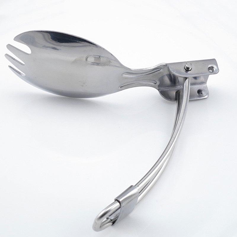 Outdoor Camping Portable Folding Knife Fork Spoon Cookware Stainless Steel Folding Cutlery