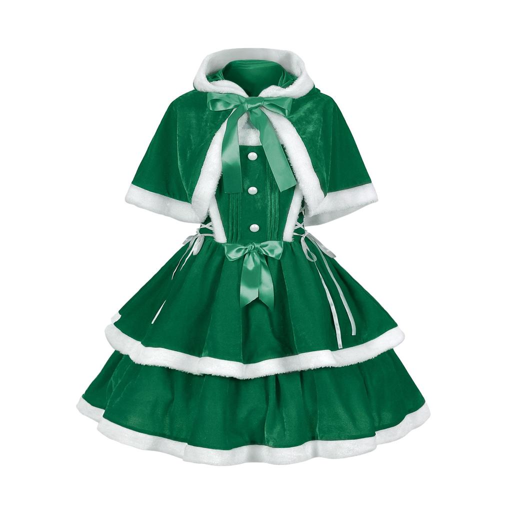 Medieval Cute Sweet Christmas Party Costume for New Year's 2024 COS Stage Performance