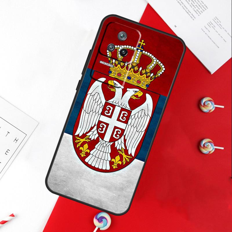 Чехол с флагом Сербии для Xiaomi 15 Ultra 13 14 11T 12T 13T 14T Pro POCO X7 Pro X3 X5 X6 M6 F5 F6 Pro