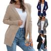Кардиган Теплый с Открытой Передней Частью Повседневный Вязаный Осень Зима Женский Кардиган для Свиданий