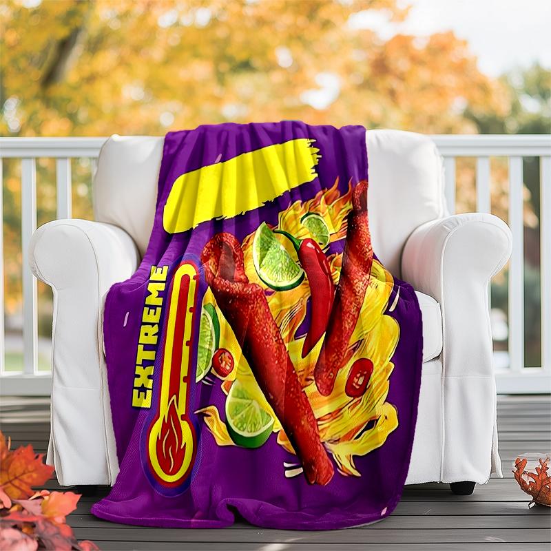 Takis Fuego Theme Printed Blanket - Perfect for Couch, Bed, Travel & Outdoor Use | Machine Washable, Cozy & Durable.