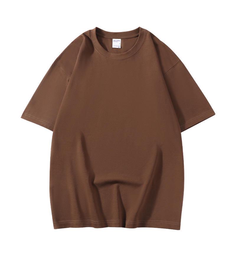 Футболка унисекс из плотного хлопка плотностью 300 г: Короткие рукава, двойная пряжа, круглый вырез, спущенное плечо, повседневная рабочая одежда, возможность нанесения индивидуального логотипа