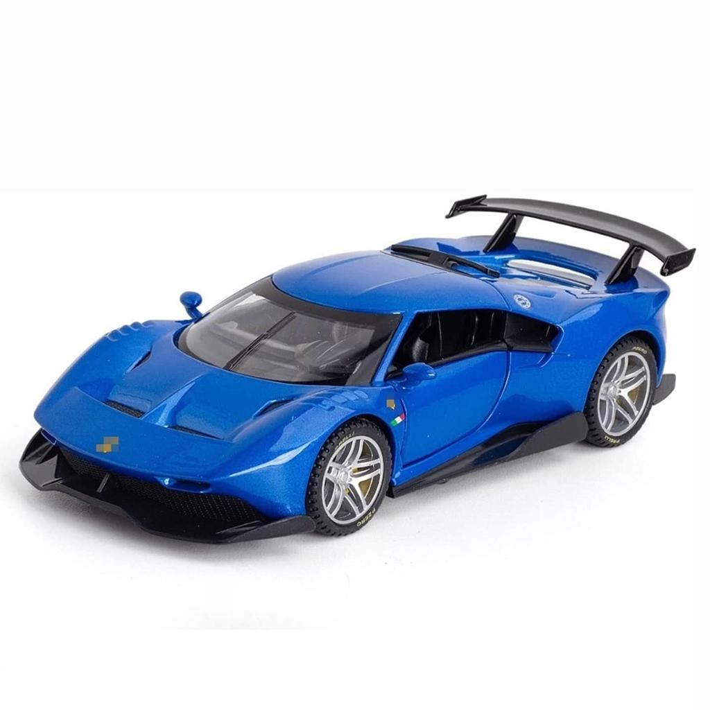 1:32 Scale P80-C Metal Diecast Car, Pull Back Alloy Toys with Sound and Light, Doors Open Collection For Gifts Doll